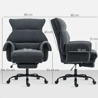 Silla de Oficina Reclinable con Reposapiés