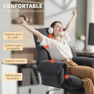 Silla de Oficina Reclinable con Reposapiés