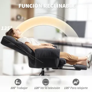 Silla de Oficina Reclinable con Reposapiés