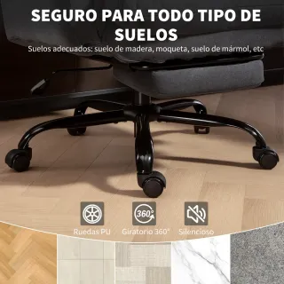 Silla de Oficina Reclinable con Reposapiés