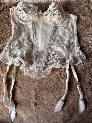 Corpiño Maison Lejaby encaje beige/blanco