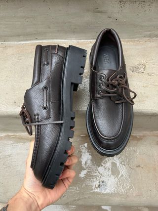 Zapatos náuticos Zara piel marrón - Talla 42