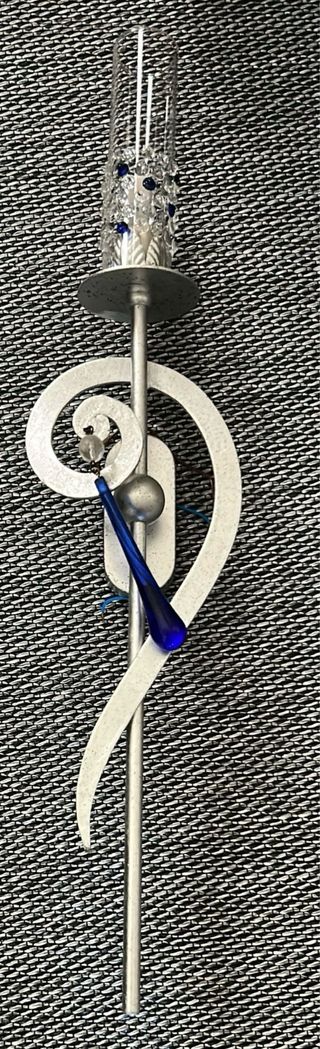 Lámpara de techo plata y azul