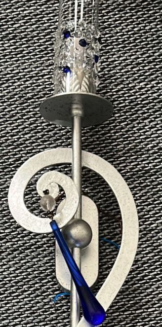 Lámpara de techo plata y azul