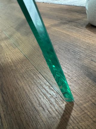 Mesa de centro cristal y madera