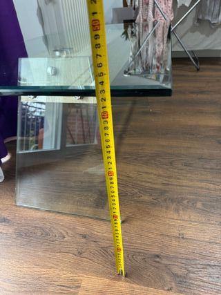 Mesa de centro cristal y madera