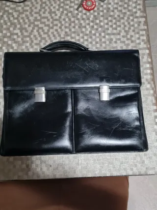 Maletín Montblanc Negro Piel