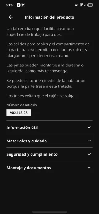 Mesa de escritorio blanca Ikea