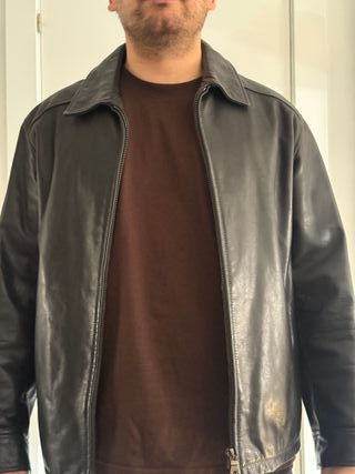 Chaqueta de cuero negra