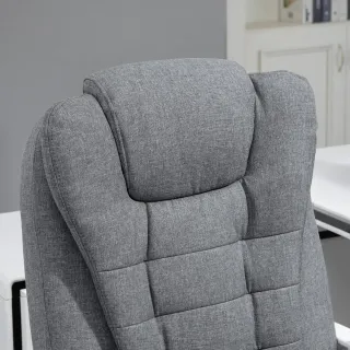 Silla de Oficina Gris con Masaje y Reposapiés