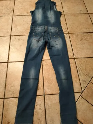 Salopette jeans donna blu