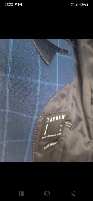 Chaqueta Topman Hombre Azul Cuadros