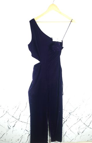 Mono terciopelo asimétrico morado nuevo