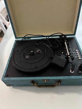Tocadiscos Azul/Verde Estilo Vintage