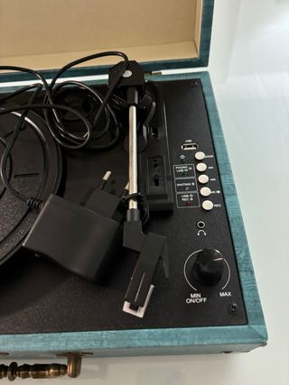 Tocadiscos Azul/Verde Estilo Vintage