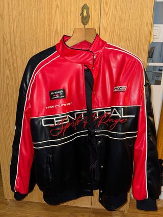 Chaqueta Biker Roja y Negra