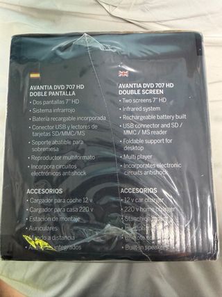 DVD 707 HD AVANTIA para coche NUEVO A ESTRENAR!