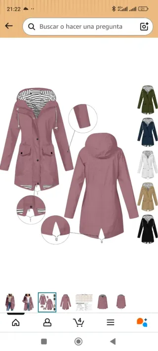 Chubasquero impermeable mujer rosa sin estrenar
