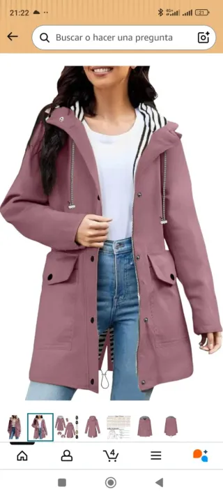 Chubasquero impermeable mujer rosa sin estrenar