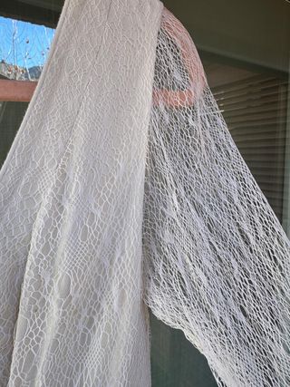 Vestido de Flamenca de encaje y plumeti