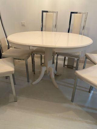 Mesa redonda extensible madera