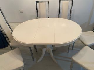 Mesa redonda extensible madera