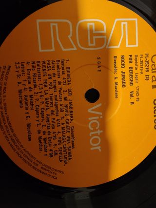 Vinilo Rocío Jurado Por Derecho Flamenco