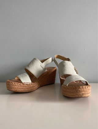 Sandalias cuña Replay verano beige/blanco