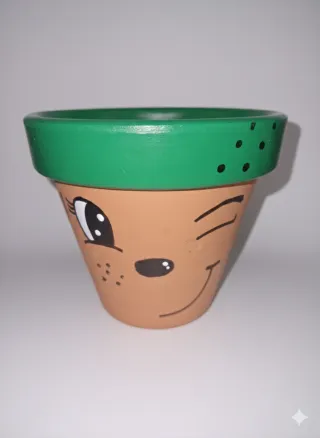 Tiesto de terracota decorado