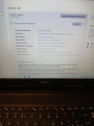 Portátil Dell Negro/Gris