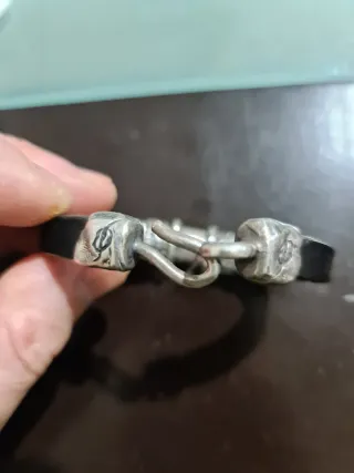 Pulsera Plata de Palo Negra y Plateada