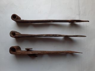 3 bisagras antiguas hierro forjado de 20 a 22,5 cm