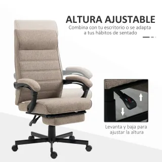 Silla de Oficina Reclinable Beige