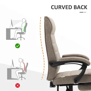 Silla de Oficina Reclinable Beige