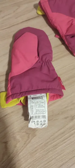 Guantes de esquí rosa Decathlon 18-24 meses