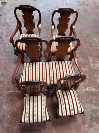 Juego de 6 Sillas Antiguas de Madera