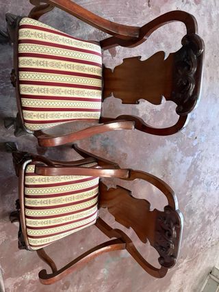 Juego de 6 Sillas Antiguas de Madera