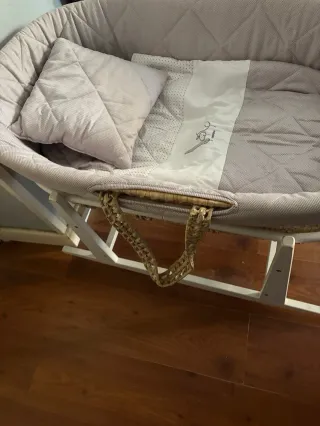 Moisés mimbre Cambrass con textiles