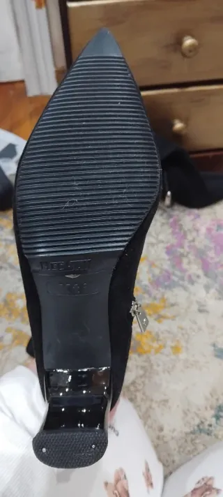 Botas de ante negras tacón