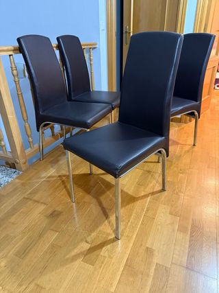 Juego de 4 sillas de comedor negras