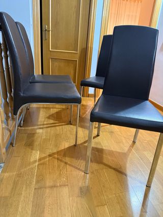 Juego de 4 sillas de comedor negras