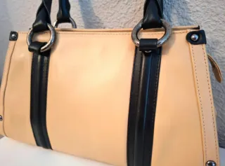 Bolso Piel Gloria Ortiz Beige y Negro