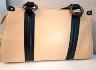 Bolso Piel Gloria Ortiz Beige y Negro