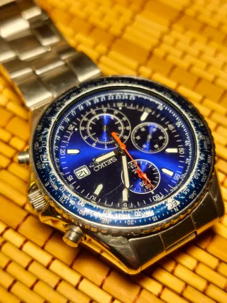 Reloj Seiko Cronógrafo Flightmaster Azul