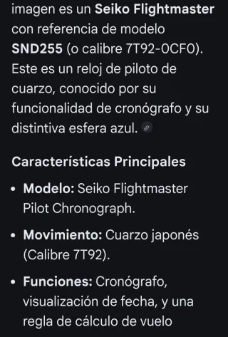 Reloj Seiko Cronógrafo Flightmaster Azul