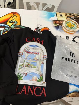 Felpa Casablanca Nera con Stampa