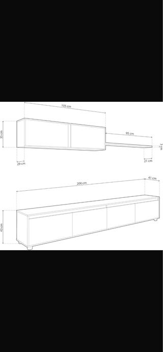 Mueble Salón Moderno Blanco y Gris