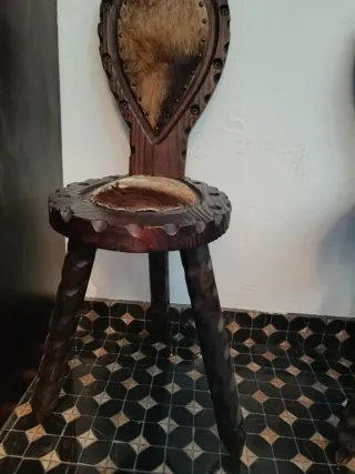 Sillas rústicas madera y pelo