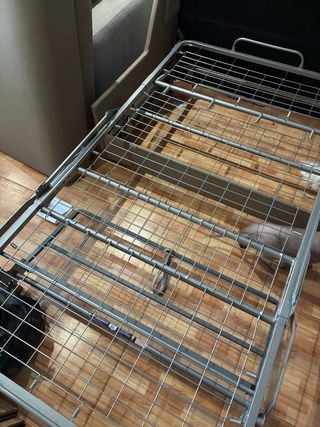 Sofá Cama Beige/Gris Piel Sintética