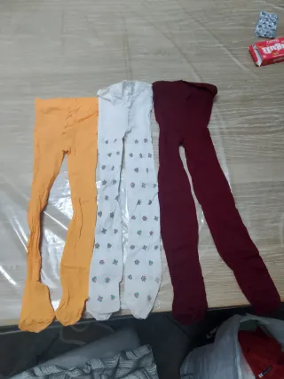 Collant 2 anni arancione, bordeaux, bianco